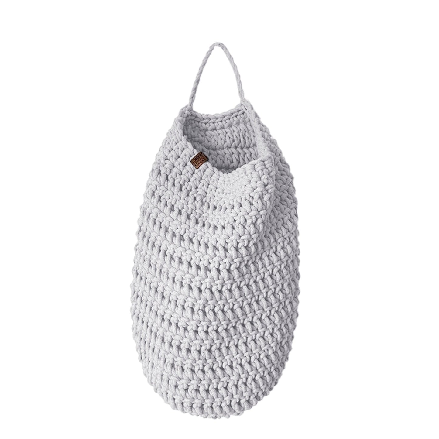 Crochet Hanging Bag, Large, LIGHT GREY