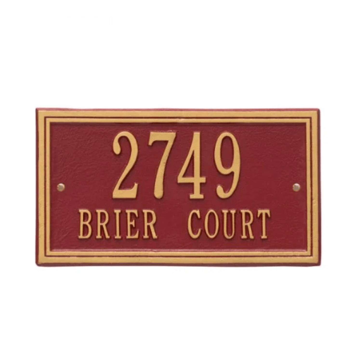 Personalized Classic Two Line Rectangular Address Wall Plaque – Available in Multiple Finishes - Address Signs & Mailboxes - The Well Appointed House