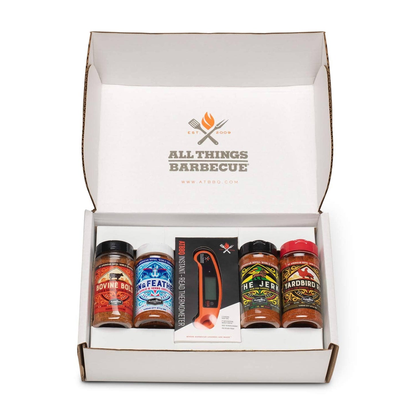 Plowboys BBQ Four Rub + Thermometer Gift Set