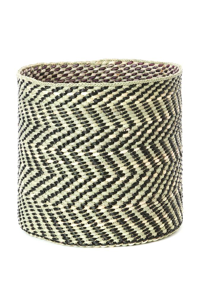 Black and Natural Maila Milulu Reed Basket