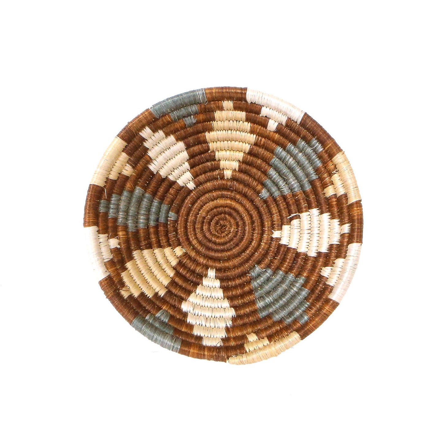 Eight Petals Round Basket in Cocoa and Gray 6"