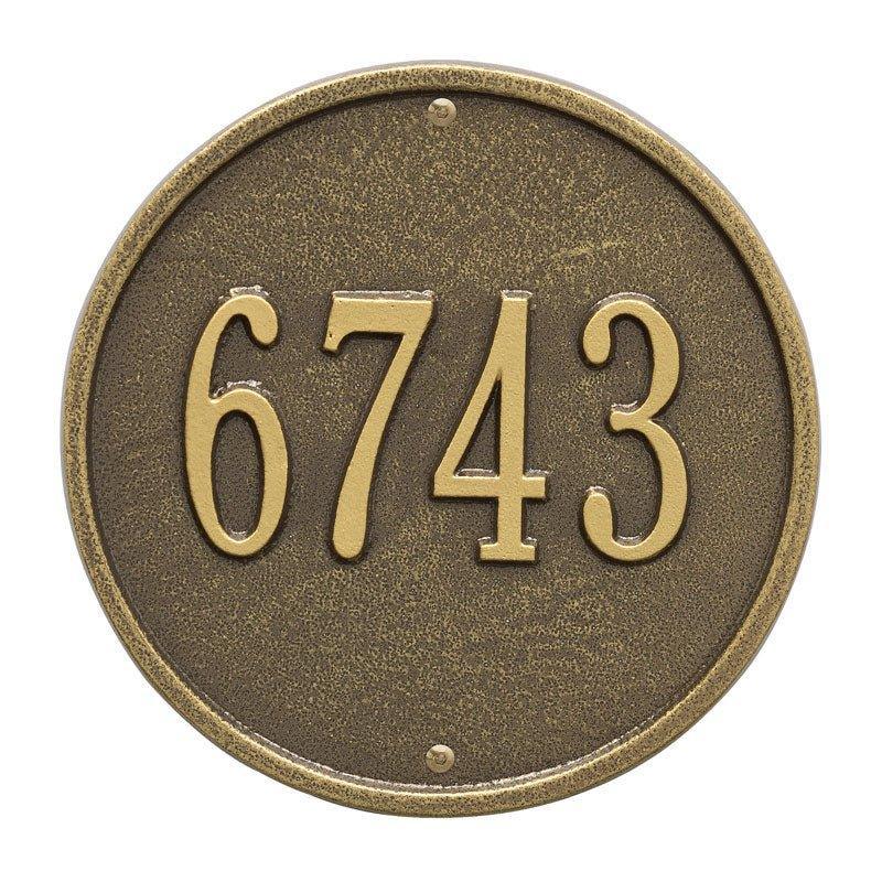 9'' One Line Round Wall Plaque - Available in Variety of Finishes - Address Signs & Mailboxes - The Well Appointed House