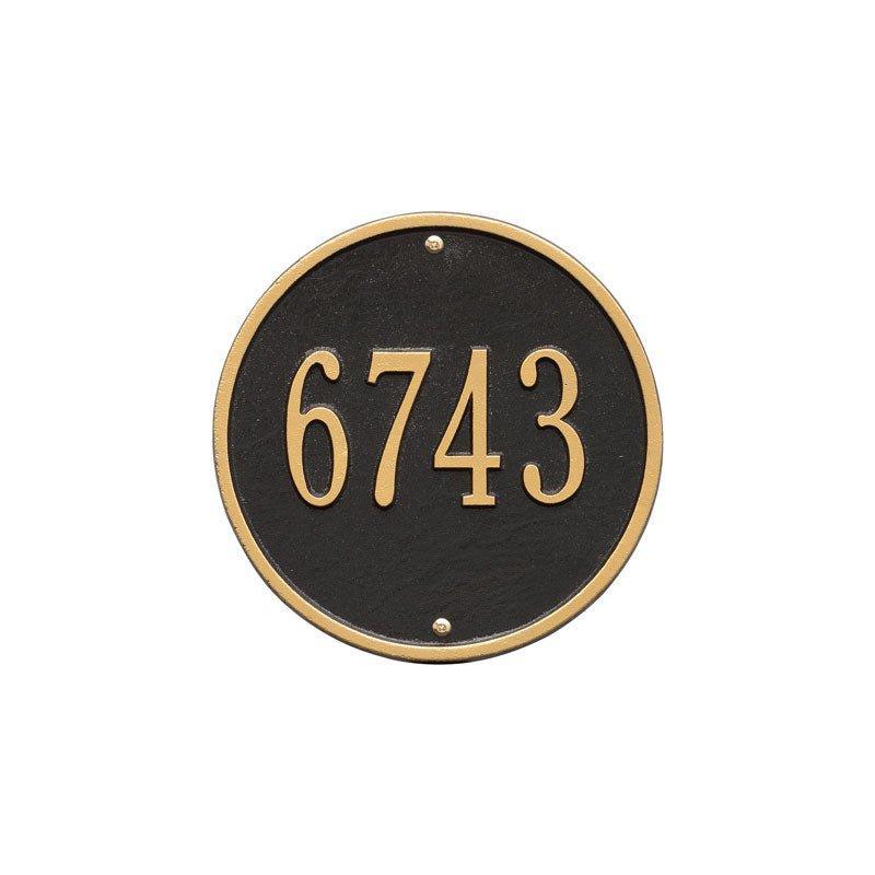 9'' One Line Round Wall Plaque - Available in Variety of Finishes - Address Signs & Mailboxes - The Well Appointed House