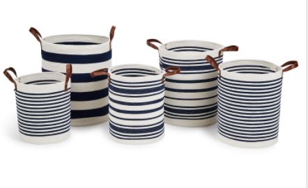 Yacht Club Striped Basket
