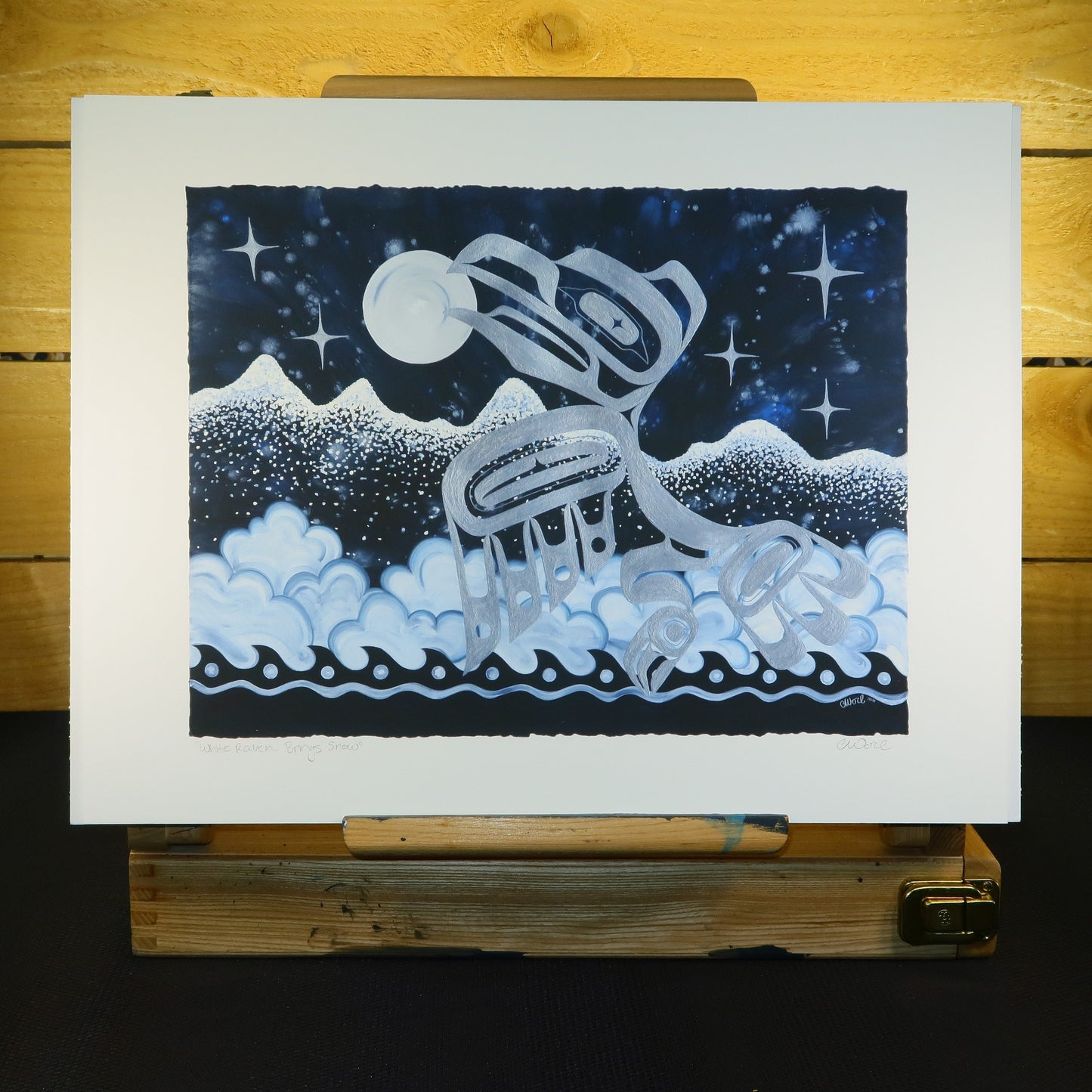 White Raven Brings Snow Giclée Print