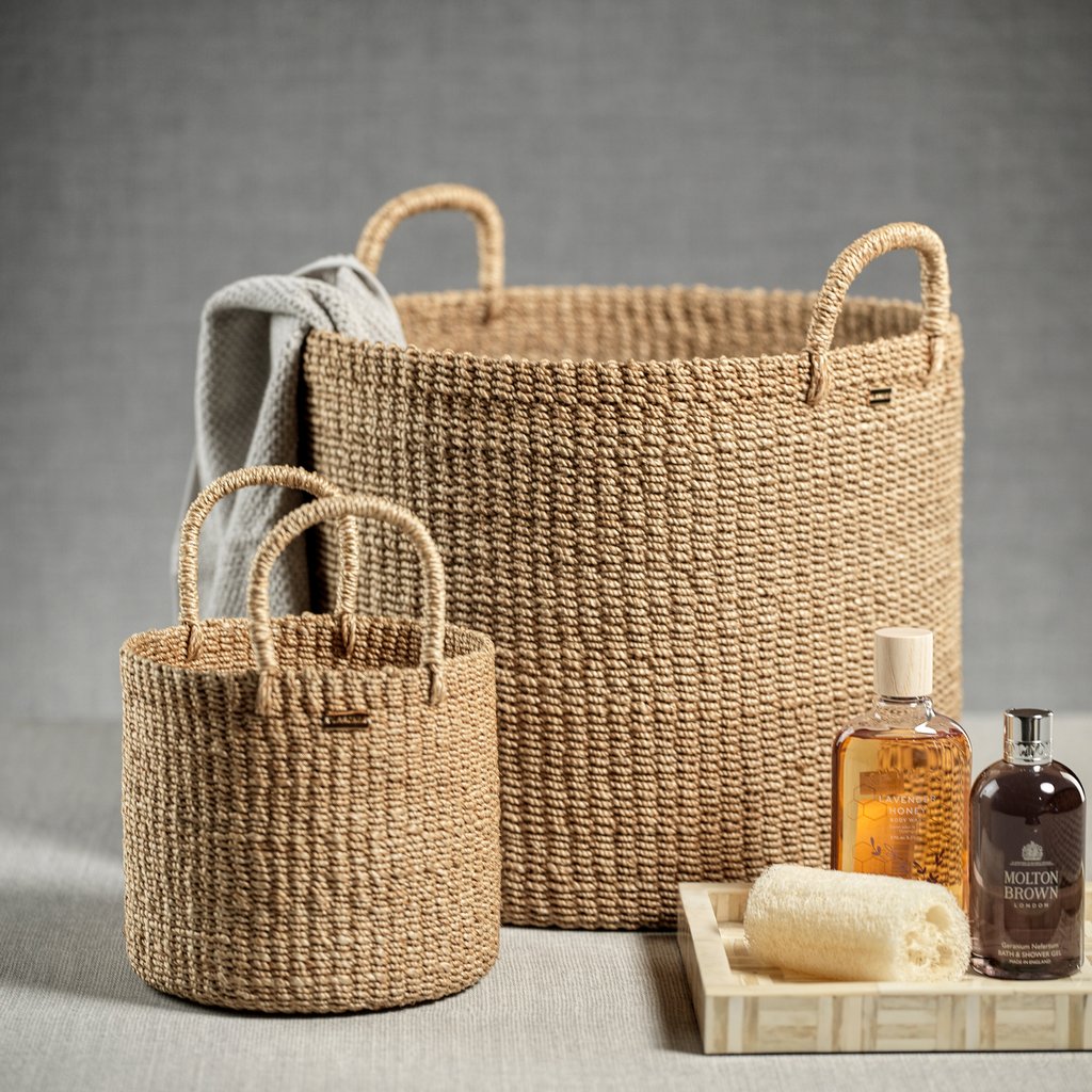 Camille Round Abaca Basket & Hamper