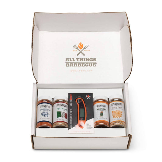 Cattleman's Grill Taste of the World Four Rub + Thermometer Gift Set