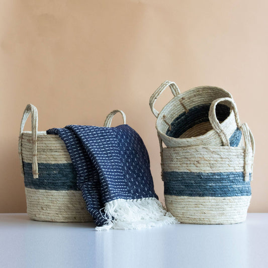 Blue Stripe Baskets