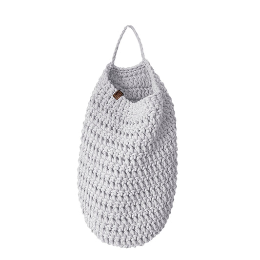 Crochet Hanging Bag, Large, LIGHT GREY