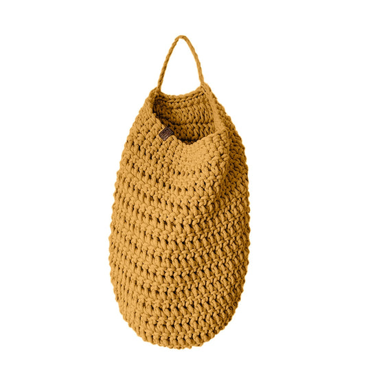Crochet Hanging Bag, Large | MUSTARD