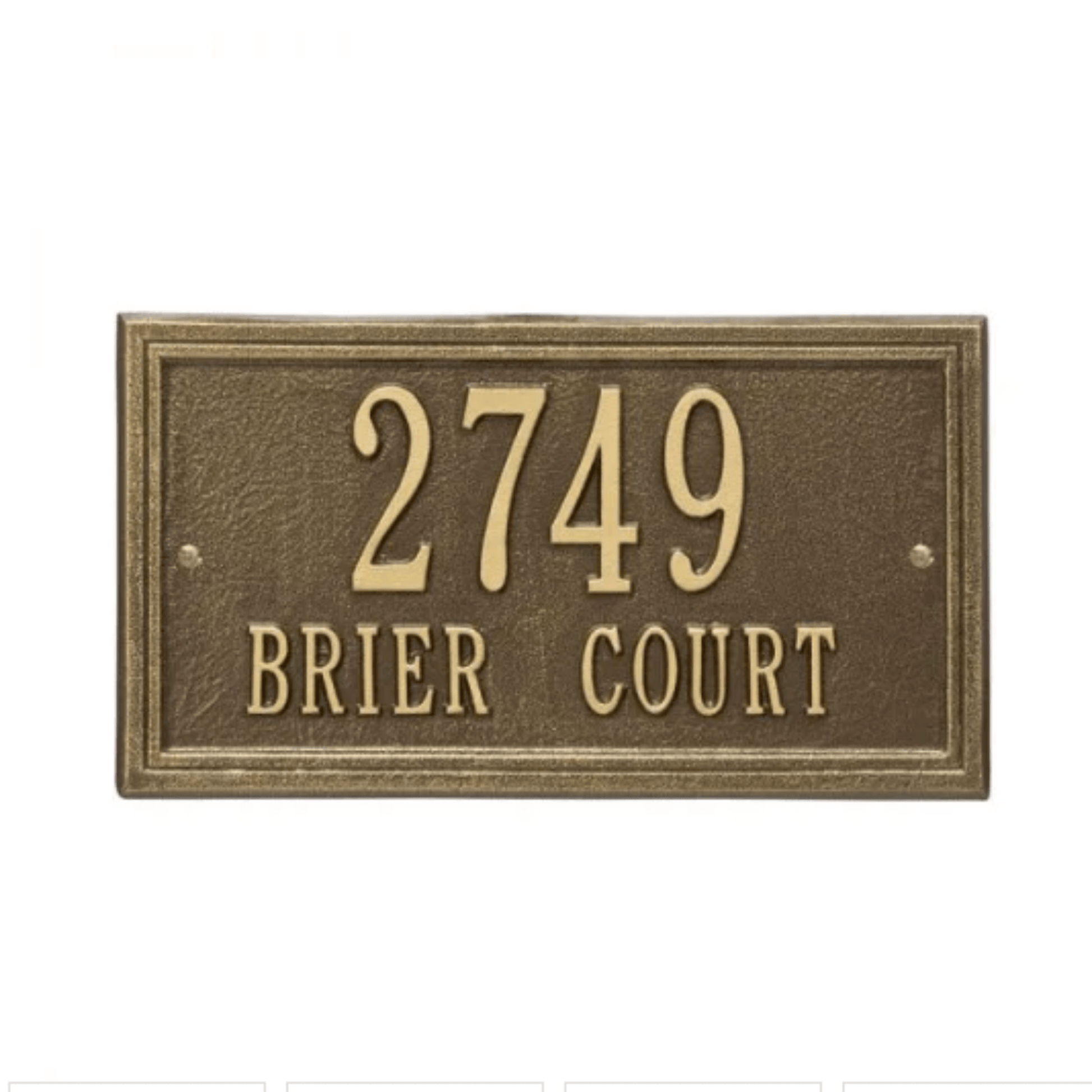 Personalized Classic Two Line Rectangular Address Wall Plaque – Available in Multiple Finishes - Address Signs & Mailboxes - The Well Appointed House