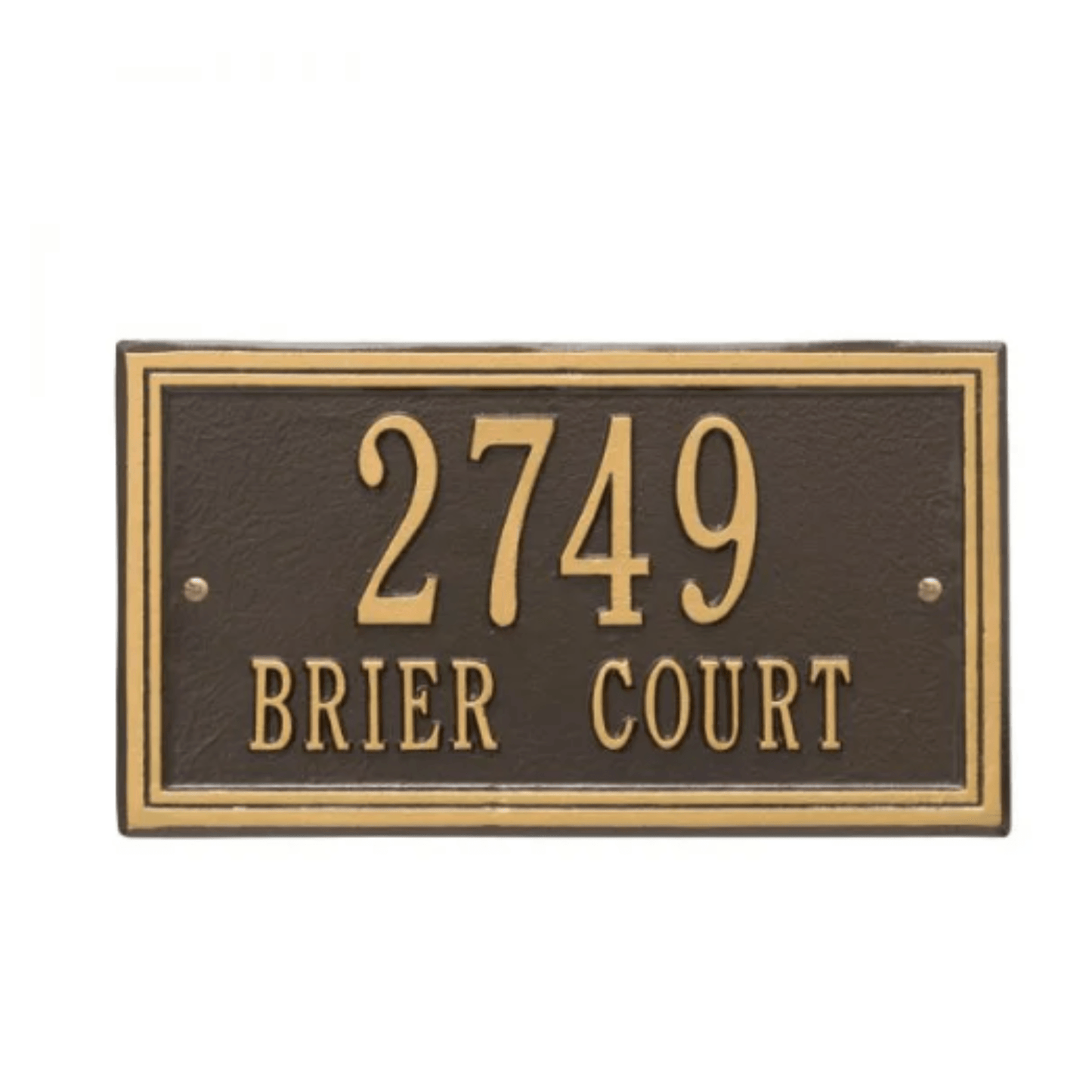 Personalized Classic Two Line Rectangular Address Wall Plaque – Available in Multiple Finishes - Address Signs & Mailboxes - The Well Appointed House