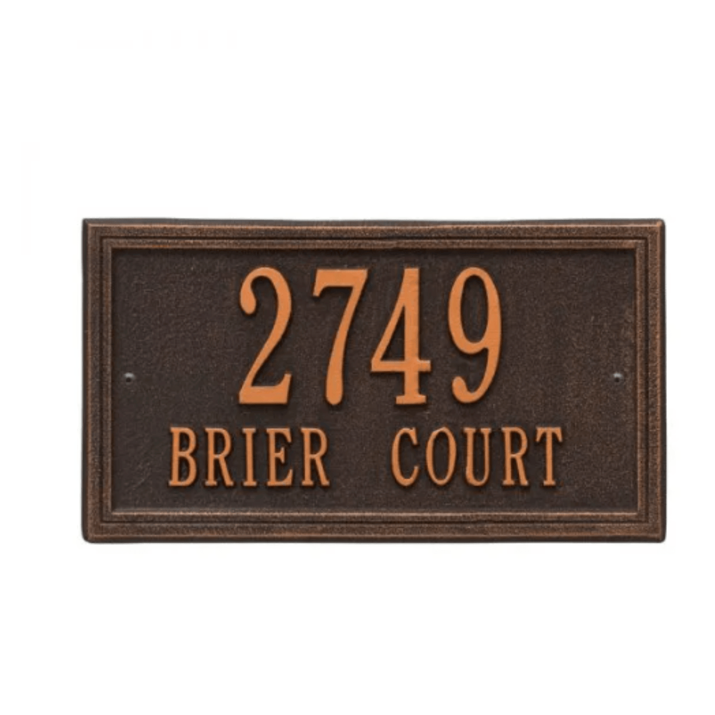 Personalized Classic Two Line Rectangular Address Wall Plaque – Available in Multiple Finishes - Address Signs & Mailboxes - The Well Appointed House