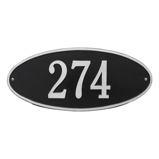 Personalized Oval Wall Mounted Address Plaque – Available in Multiple Finishes - Address Signs & Mailboxes - The Well Appointed House