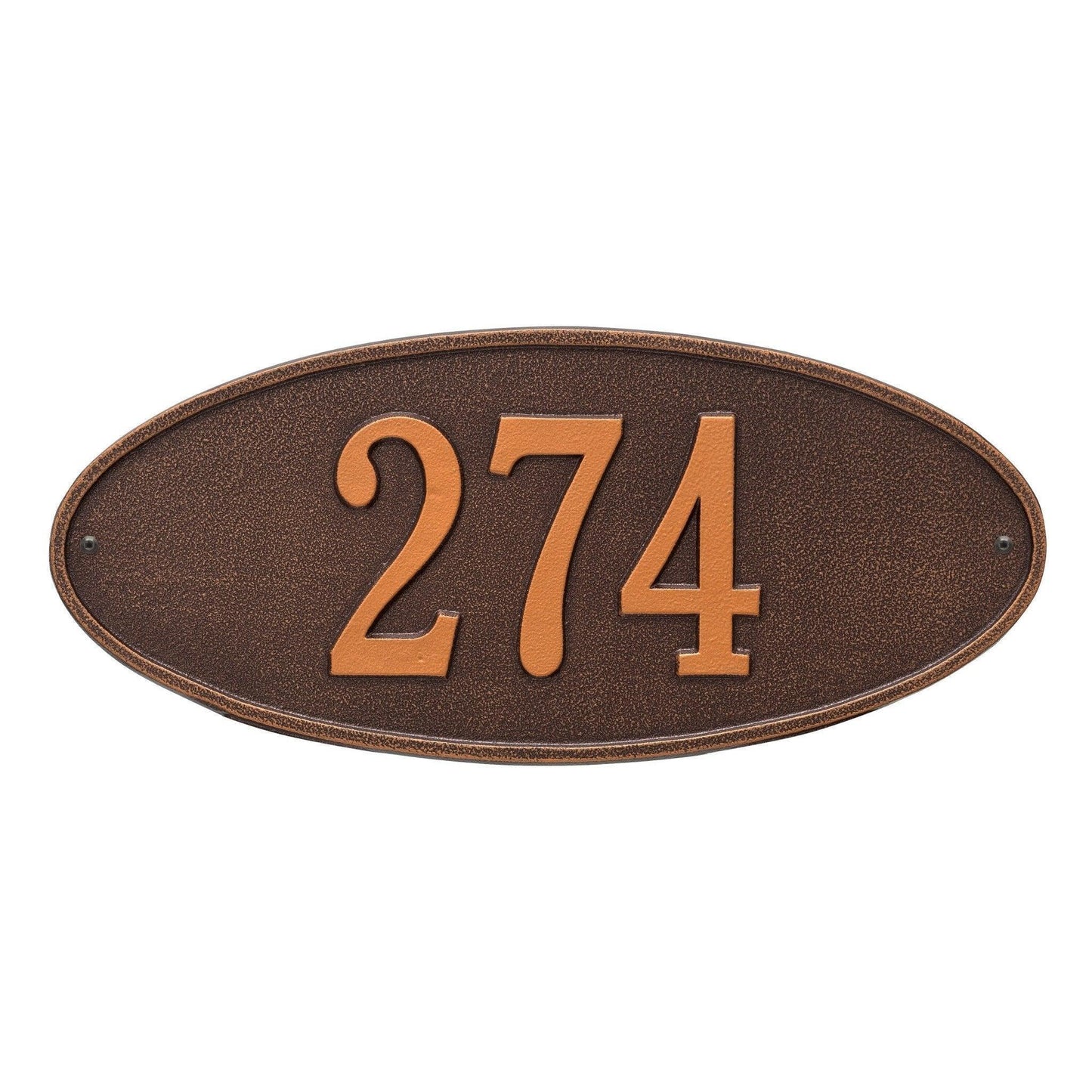 Personalized Oval Wall Mounted Address Plaque – Available in Multiple Finishes - Address Signs & Mailboxes - The Well Appointed House