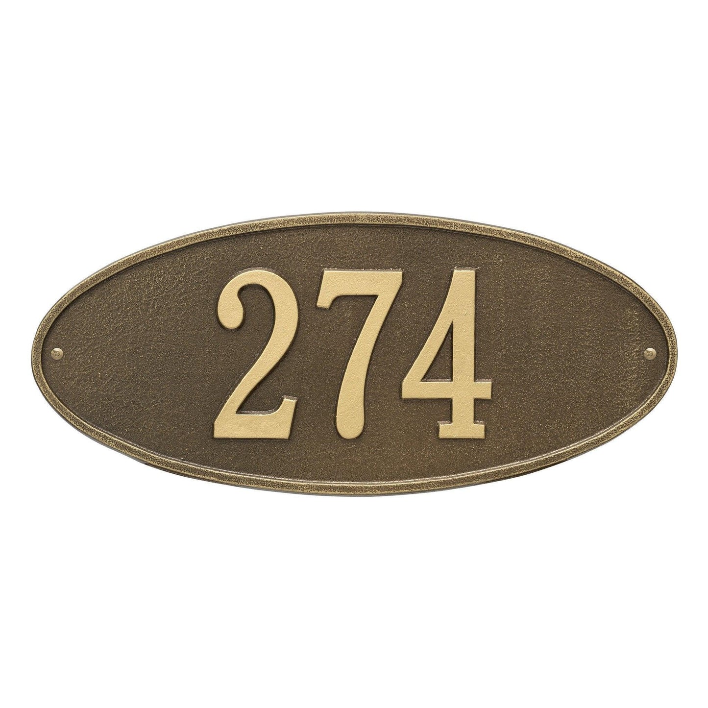Personalized Oval Wall Mounted Address Plaque – Available in Multiple Finishes - Address Signs & Mailboxes - The Well Appointed House