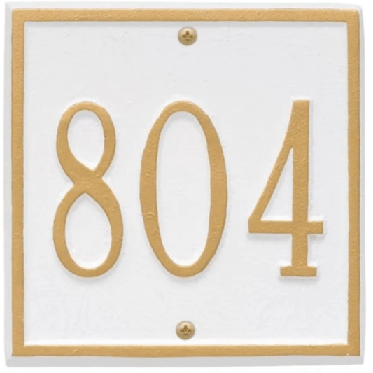 Petite Personalized Square Address Wall Plaque– Available in Multiple Finishes - Address Signs & Mailboxes - The Well Appointed House
