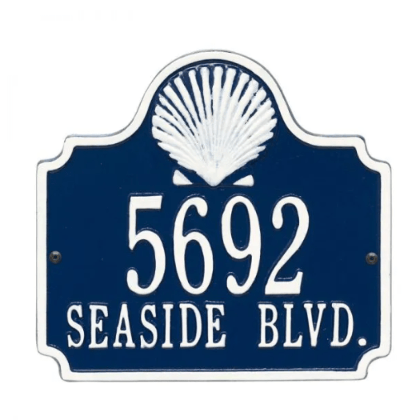 Two Line Personalized Conch Address Wall Plaque - Availble in Multiple Finishes - Address Signs & Mailboxes - The Well Appointed House