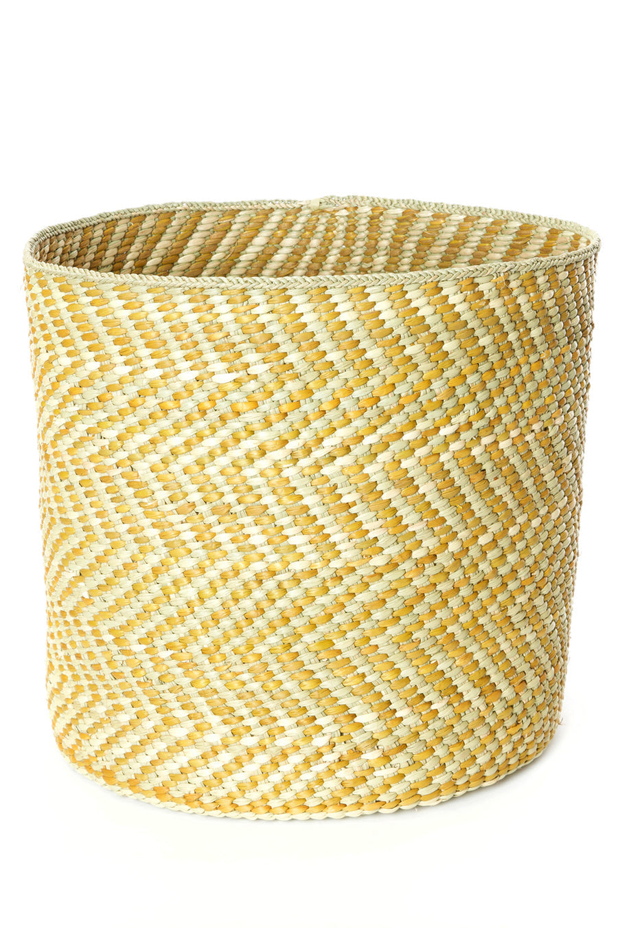 Yellow and Natural Maila Milulu Reed Basket